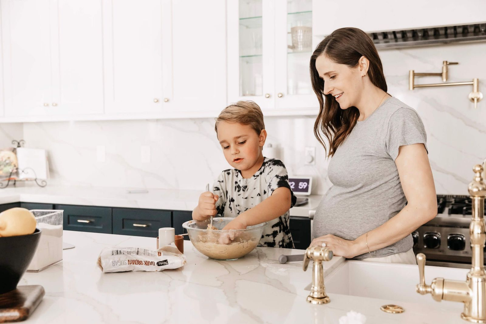 Mother and Son Baking Together