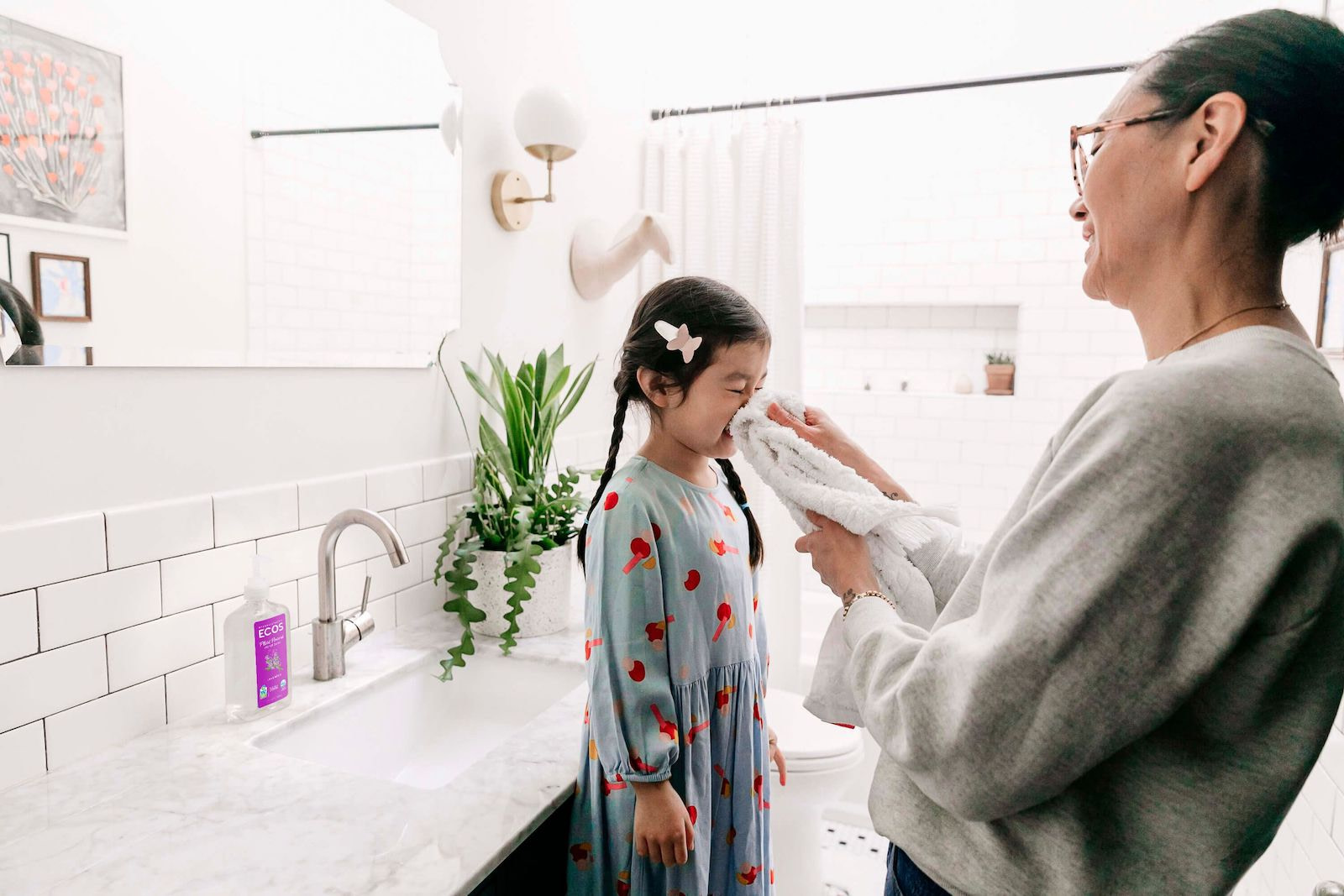 Mother Wiping Childs Face