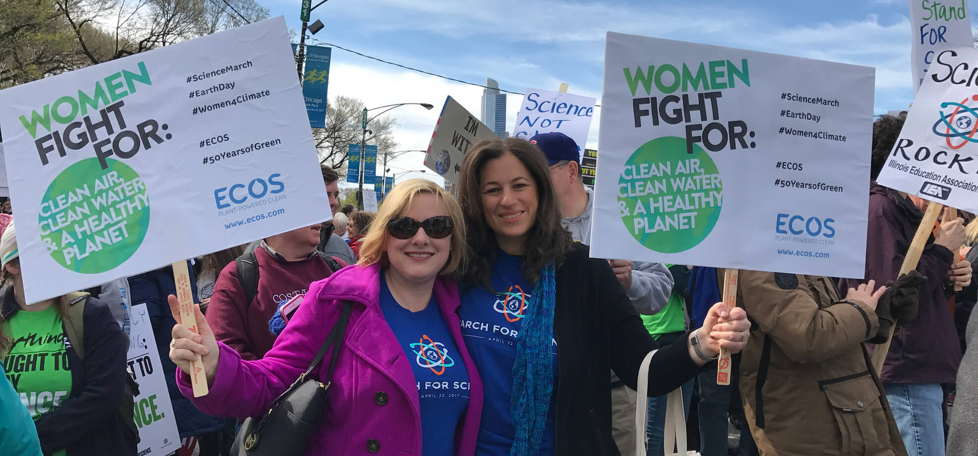 Kelly and ECOS team at a rally